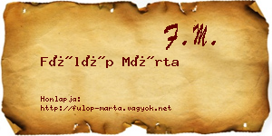 Fülöp Márta névjegykártya