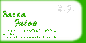 marta fulop business card